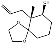 1,4-Dioxaspiro[4.5]decan-7-ol, 6-methyl-6-(2-propen-1-yl)-, (6R,7S)- Structure