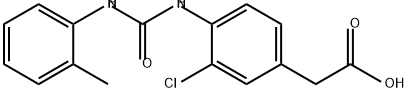 Benzeneacetic acid, 3-chloro-4-[[[(2-methylphenyl)amino]carbonyl]amino]- 구조식 이미지