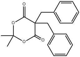 1,3-Dioxane-4,6-dione, 2,2-dimethyl-5,5-bis(phenylmethyl)- Structure