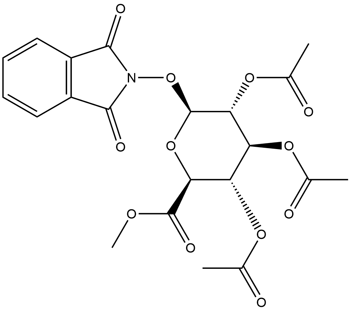 1-O-(1,3-Dihydro-1,3-dioxo-2H-isoindol-2-yl)-β-D-glucopyranuronic Acid 2,3,4-Triacetate Methyl Ester Structure