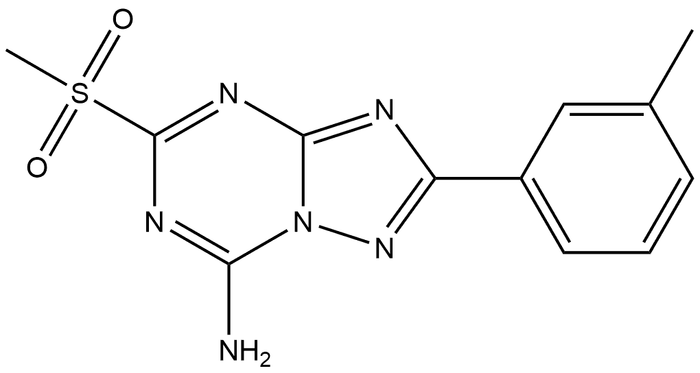 5-(Methylsulfonyl)-2-(m-tolyl)-[1,2,4]triazolo[1,5-a][1,3,5]triazin-7-amine Structure