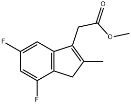 1H-Indene-3-acetic acid, 5,7-difluoro-2-methyl-, methyl ester Structure