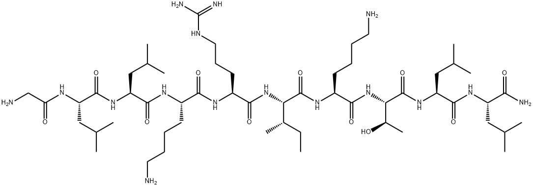 L-Leucinamide, glycyl-L-leucyl-L-leucyl-L-lysyl-L-arginyl-L-isoleucyl-L-lysyl-L-threonyl-L-leucyl- Structure