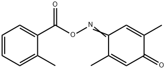 2,5-Cyclohexadiene-1,4-dione, 2,5-dimethyl-, 1-[O-(2-methylbenzoyl)oxime] 구조식 이미지