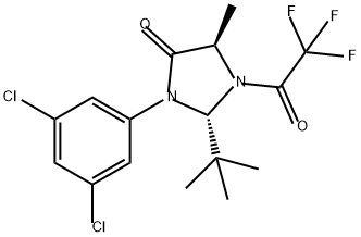 4-Imidazolidinone, 3-(3,5-dichlorophenyl)-2-(1,1-dimethylethyl)-5-methyl-1-(2,2,2-trifluoroacetyl)-, (2S,5R)- Structure