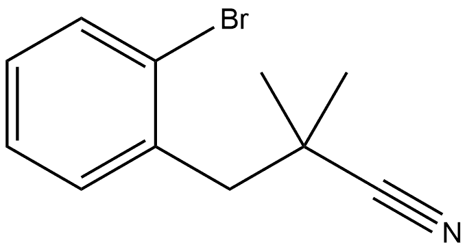 3-(2-bromophenyl)-2,2-dimethylpropanenitrile Structure