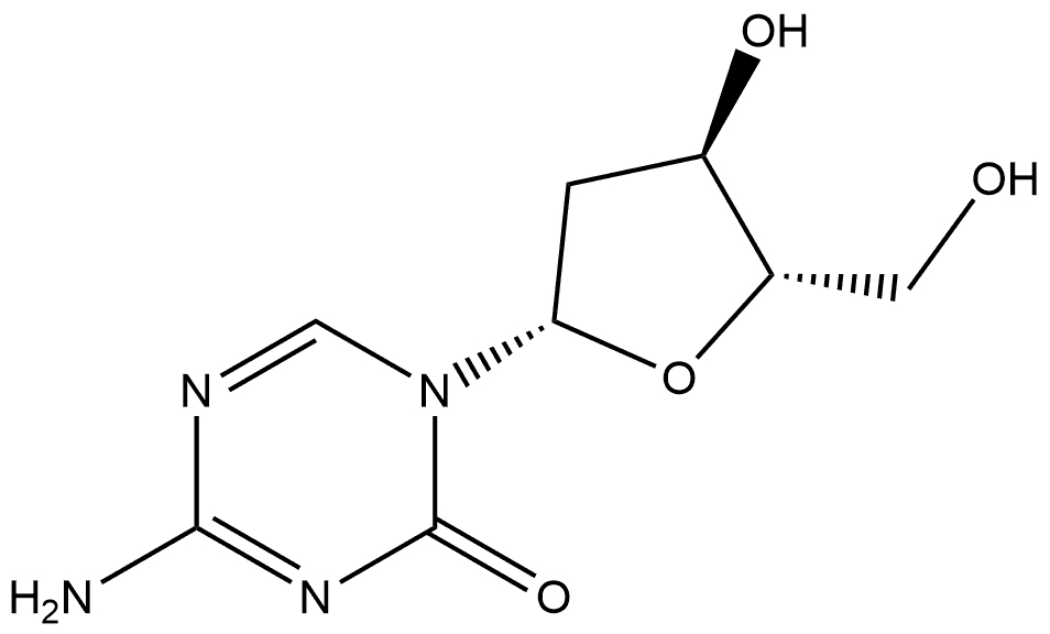 1,3,5-Triazin-2(1H)-one, 4-amino-1-(2-deoxy-β-L-erythro-pentofuranosyl)- Structure