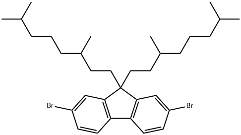 9,9-bis-(3,7-dimethyloctyl)-2,7-dibromofluorene Structure