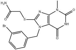 Acetamide, 2-[[7-[(3-bromophenyl)methyl]-2,3,6,7-tetrahydro-3-methyl-2,6-dioxo-1H-purin-8-yl]thio]- Structure