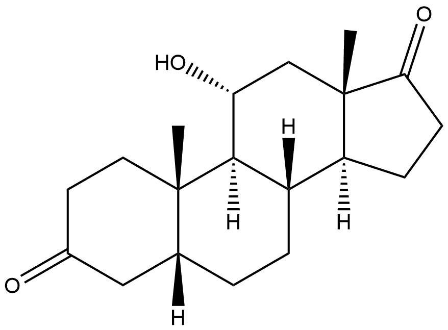 Androstane-3,17-dione, 11-hydroxy-, (5β,11α)- Structure