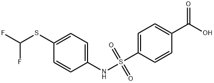 Benzoic acid, 4-[[[4-[(difluoromethyl)thio]phenyl]amino]sulfonyl]- Structure