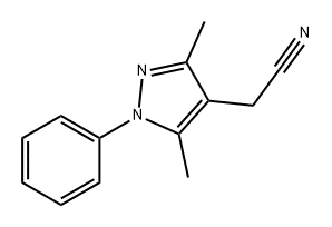 1H-Pyrazole-4-acetonitrile, 3,5-dimethyl-1-phenyl- 구조식 이미지