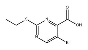 4-Pyrimidinecarboxylic acid, 5-bromo-2-(ethylthio)- Structure