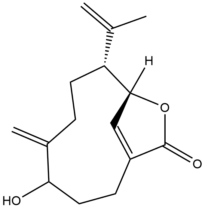 rel-(+)-(8R,9R)-4-Hydroxy-5-methylene-8-(1-methylethenyl)-10-oxabicyclo[7.2.1]dodec-12-en-11-one Structure