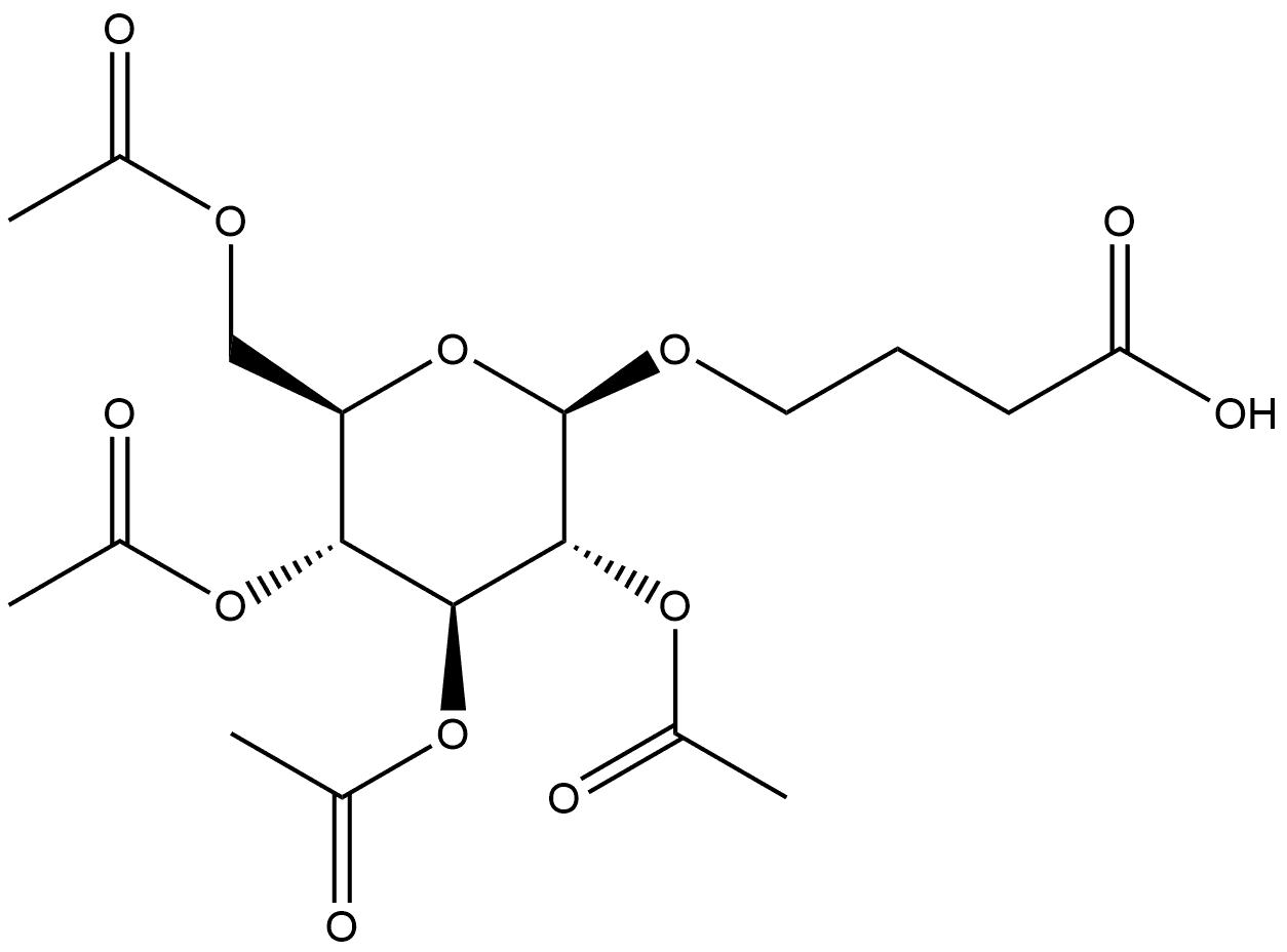 3-Carbosypropyl 2,3,4,6-tetra-O-acetyl-beta-D glucopyranoside 구조식 이미지