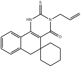 3-prop-2-enyl-2-sulfanylidenespiro[1,6-dihydrobenzo[h]quinazoline-5,1'-cyclohexane]-4-one Structure