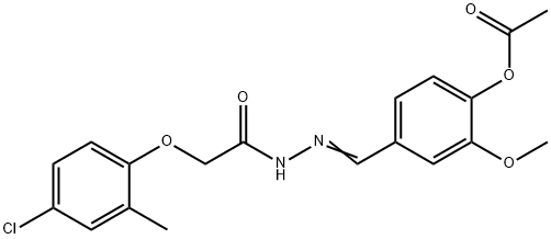 4-{2-[(4-chloro-2-methylphenoxy)acetyl]carbonohydrazonoyl}-2-methoxyphenyl acetate 구조식 이미지