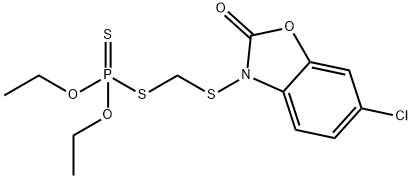 S-{[(6-Chloro-2-oxo-1,3-benzoxazol-3(2H)-yl)sulfanyl]methyl} O,O-diethyl phosphorodithioate Structure