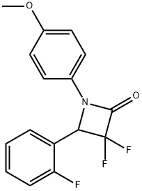 3,3-difluoro-4-(2-fluorophenyl)-1-(4-methoxypheny l)azetidin-2-one Structure