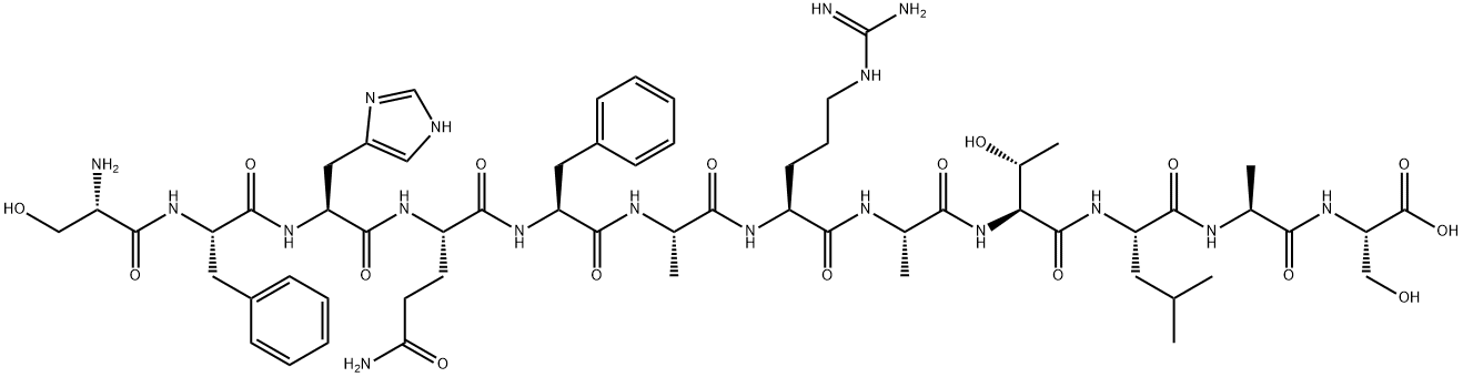 L-Serine, L-seryl-L-phenylalanyl-L-histidyl-L-glutaminyl-L-phenylalanyl-L-alanyl-L-arginyl-L-alanyl-L-threonyl-L-leucyl-L-alanyl- Structure