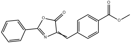 Benzoic acid, 4-[(5-oxo-2-phenyl-4(5H)-oxazolylidene)methyl]-, methyl ester Structure