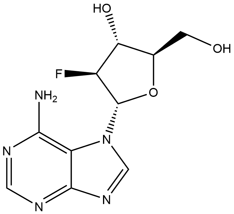 (2R,3R,4S,5S)-5-(6-Amino-7H-purin-7-yl)-4-fluoro-2-(hydroxymethyl)tetrahydrofuran-3-ol Structure