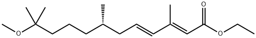 2,4-Dodecadienoic acid, 11-methoxy-3,7,11-trimethyl-, ethyl ester, (2E,4E,7S)- Structure