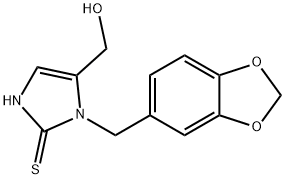 2H-Imidazole-2-thione, 1-(1,3-benzodioxol-5-ylmethyl)-1,3-dihydro-5-(hydroxymethyl)- Structure