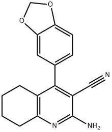 3-Quinolinecarbonitrile, 2-amino-4-(1,3-benzodioxol-5-yl)-5,6,7,8-tetrahydro- Structure