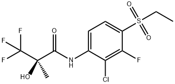 Propanamide, N-[2-chloro-4-(ethylsulfonyl)-3-fluorophenyl]-3,3,3-trifluoro-2-hydroxy-2-methyl-, (2R)- Structure