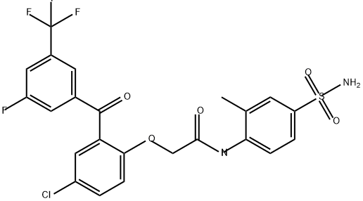 Acetamide, N-[4-(aminosulfonyl)-2-methylphenyl]-2-[4-chloro-2-[3-fluoro-5-(trifluoromethyl)benzoyl]phenoxy]- Structure