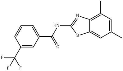 Benzamide, N-(4,6-dimethyl-2-benzothiazolyl)-3-(trifluoromethyl)- Structure