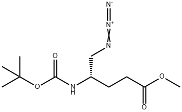 Methyl (4S)-5-azido-4-[[(1,1-dimethylethoxy)carbonyl]amino]pentanoate Structure