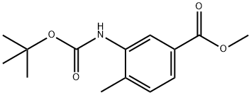 Benzoic acid, 3-[[(1,1-dimethylethoxy)carbonyl]amino]-4-methyl-, methyl ester Structure
