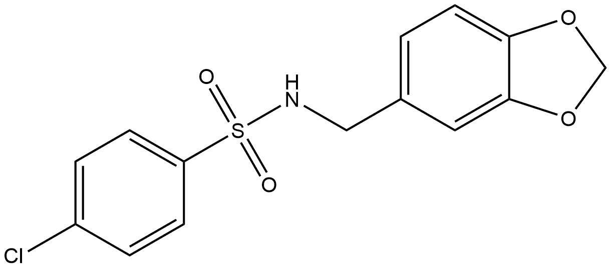 N-(1,3-Benzodioxol-5-ylmethyl)-4-chlorobenzenesulfonamide 구조식 이미지