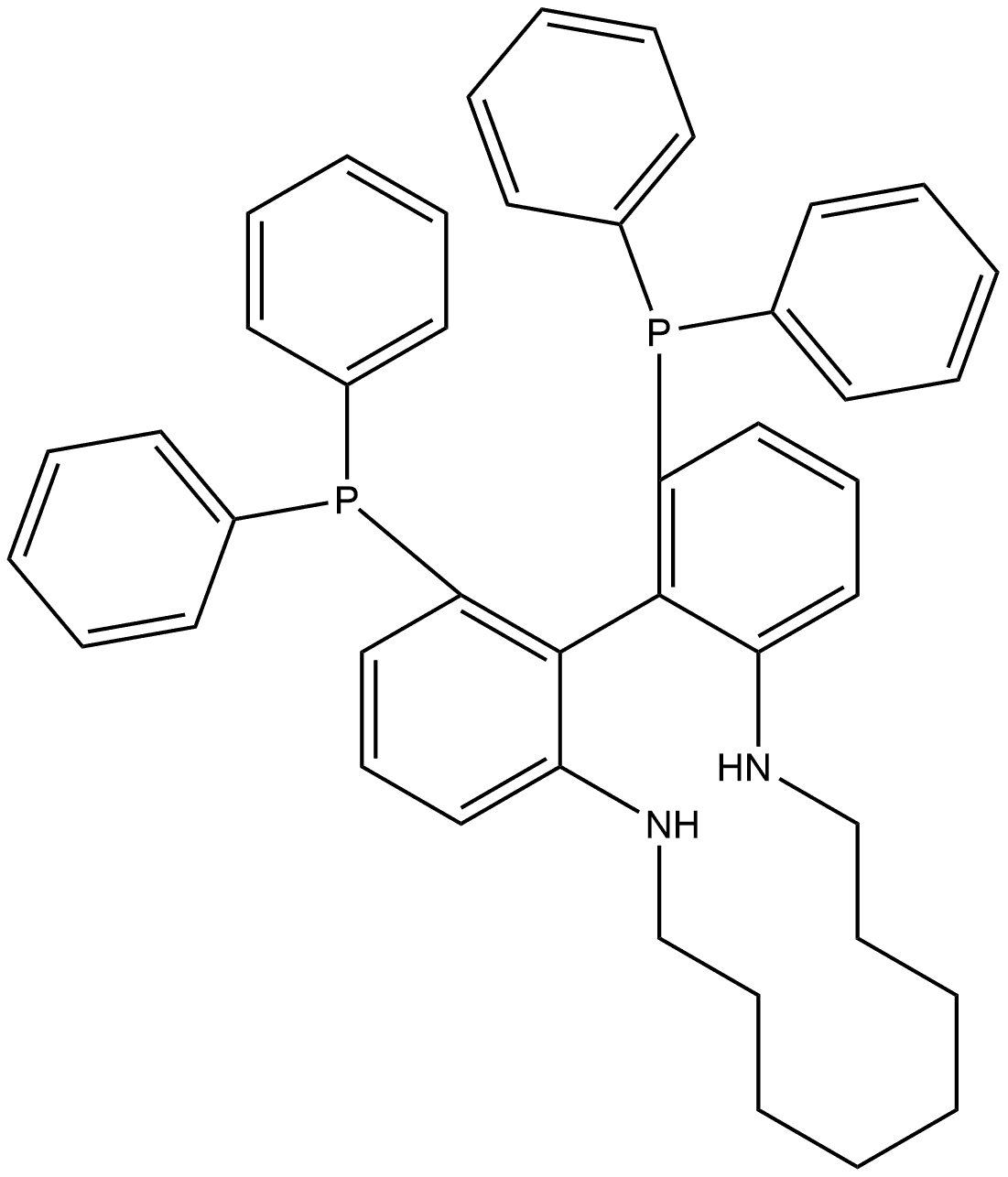 (18aR)-1,18-Bis(diphenylphosphino)-5,6,7,8,9,10,11,12,13,14-decahydrodibenzo[b,d][1,6]diazacyclotetradecine Structure