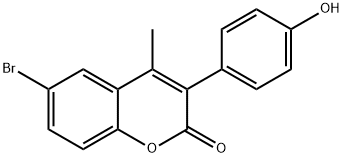 2H-1-Benzopyran-2-one, 6-bromo-3-(4-hydroxyphenyl)-4-methyl- Structure