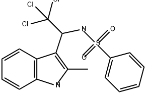 N-[2,2,2-trichloro-1-(2-methyl-1H-indol-3-yl)ethyl]benzenesulfonamide Structure