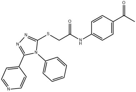 Acetamide, N-(4-acetylphenyl)-2-[[4-phenyl-5-(4-pyridinyl)-4H-1,2,4-triazol-3-yl]thio]- 구조식 이미지