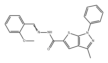 1H-Thieno[2,3-c]pyrazole-5-carboxylic acid, 3-methyl-1-phenyl-, 2-[(2-methoxyphenyl)methylene]hydrazide 구조식 이미지