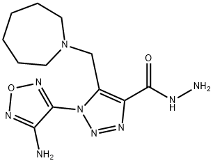 1H-1,2,3-Triazole-4-carboxylic acid, 1-(4-amino-1,2,5-oxadiazol-3-yl)-5-[(hexahydro-1H-azepin-1-yl)methyl]-, hydrazide Structure