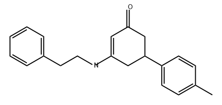 2-Cyclohexen-1-one, 5-(4-methylphenyl)-3-[(2-phenylethyl)amino]- 구조식 이미지