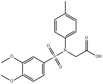 N-[(3,4-Dimethoxyphenyl)sulfonyl]-N-(4-methylphenyl)glycine 구조식 이미지