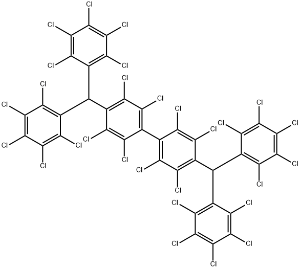 1,1'-Biphenyl, 4,4'-bis[bis(2,3,4,5,6-pentachlorophenyl)methyl]-2,2',3,3',5,5',6,6'-octachloro- Structure