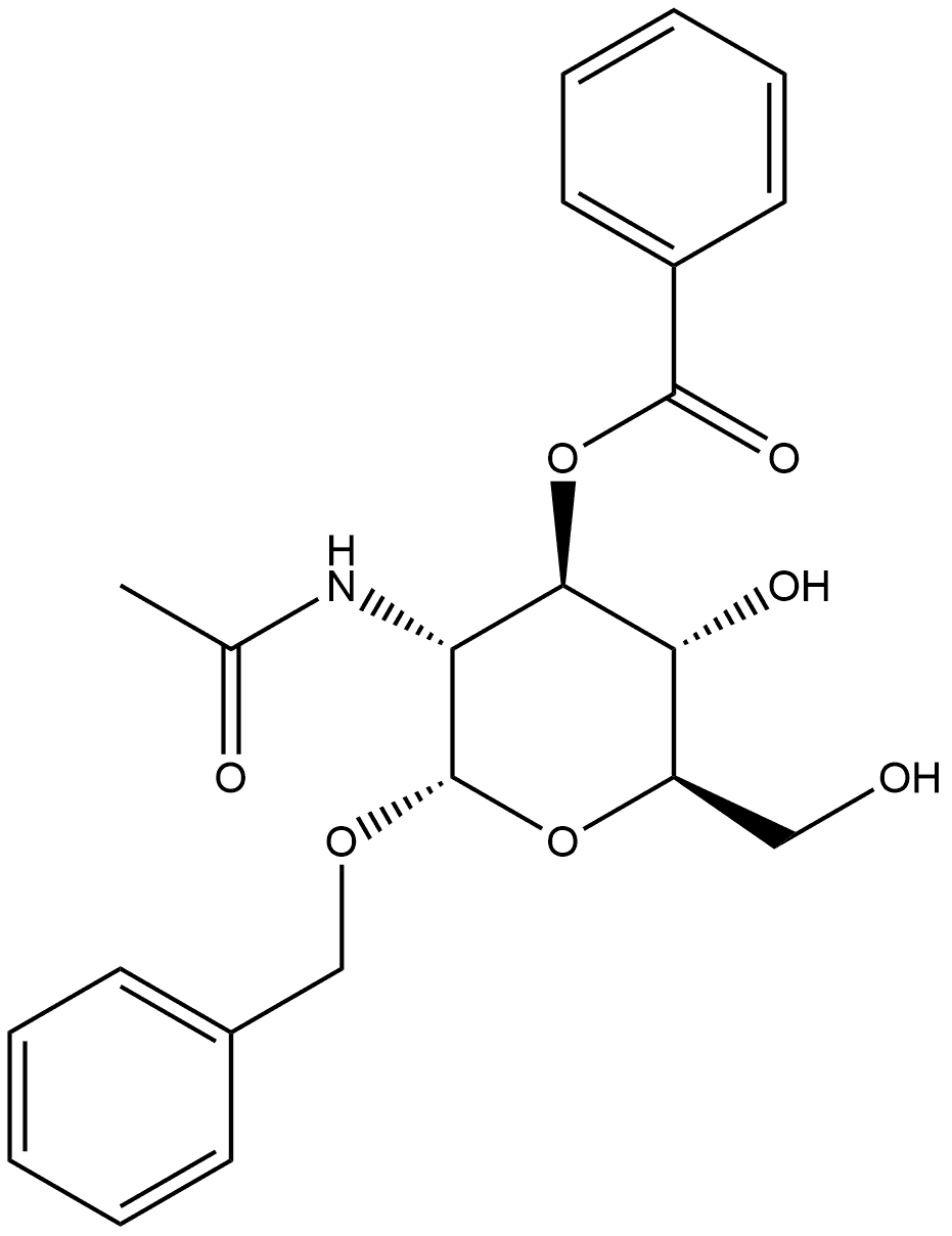 α-D-Glucopyranoside, phenylmethyl 2-(acetylamino)-2-deoxy-, 3-benzoate Structure