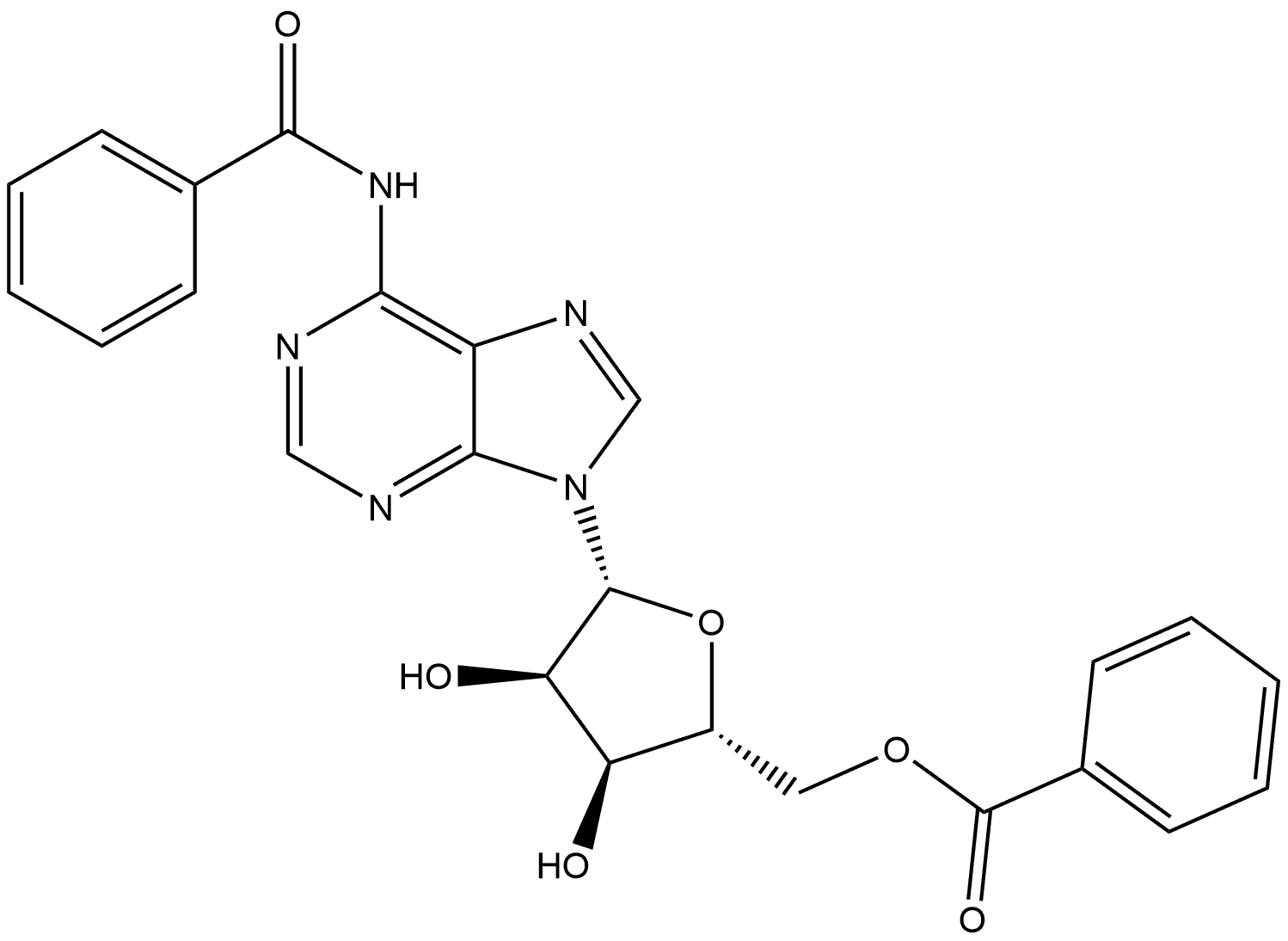 Adenosine, N-benzoyl-, 5′-benzoate 구조식 이미지