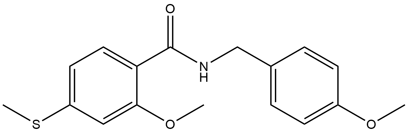 2-Methoxy-N-[(4-methoxyphenyl)methyl]-4-(methylthio)benzamide Structure