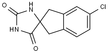 Spiro[imidazolidine-4,2'-[2H]indene]-2,5-dione, 5'-chloro-1',3'-dihydro- 구조식 이미지