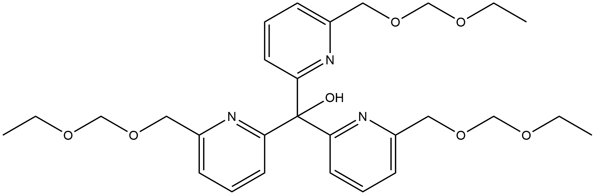 tris(6-((ethoxymethoxy)methyl)pyridin-2-yl)methanol Structure