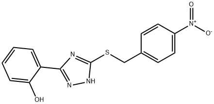 Phenol, 2-[5-[[(4-nitrophenyl)methyl]thio]-1H-1,2,4-triazol-3-yl]- 구조식 이미지